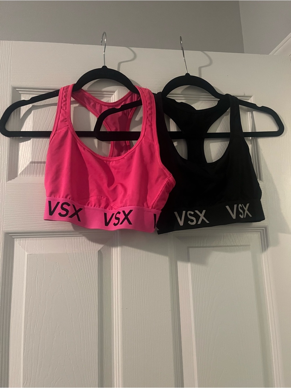 VSX Duo Sports Bras — Pink & Black Racerbacks